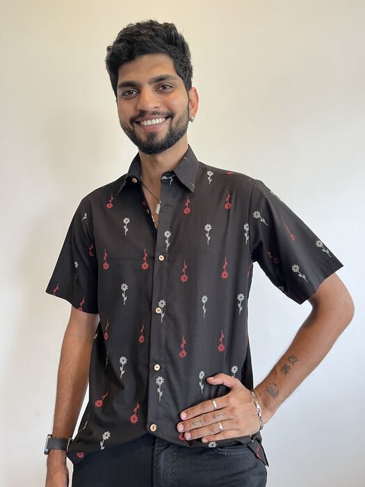 Black Floral Shirt - image 1