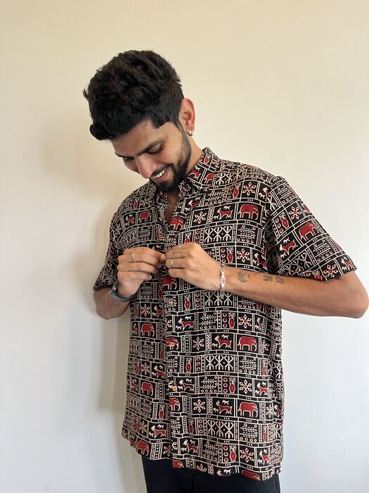 Black Tribal Print Shirt
