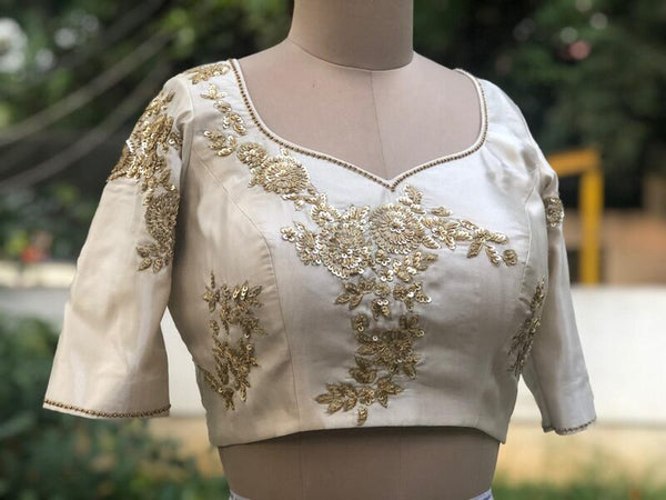 Cream Sequin Blouse