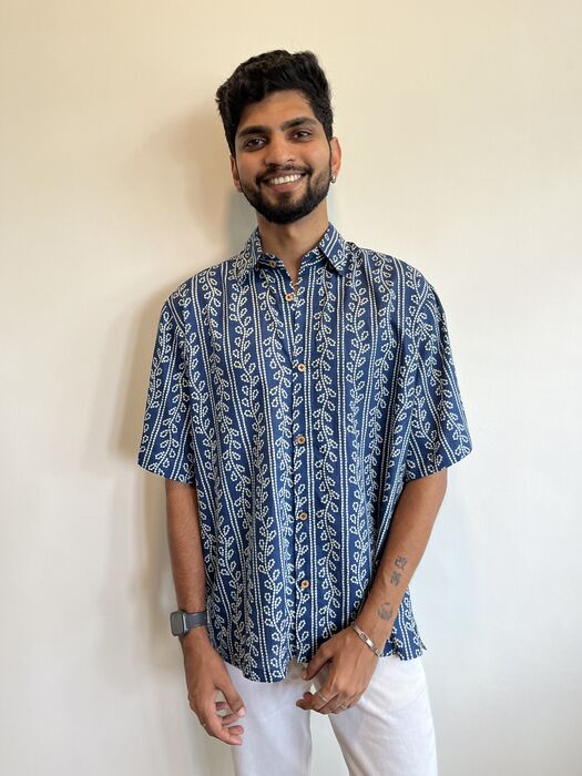 Indigo Blue Stripe Shirt - image 1
