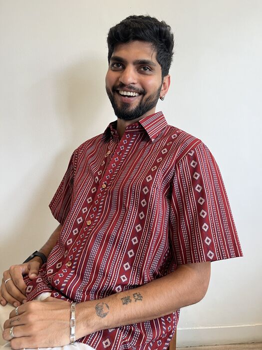 Maroon Ikat Stripe Shirt - image 4