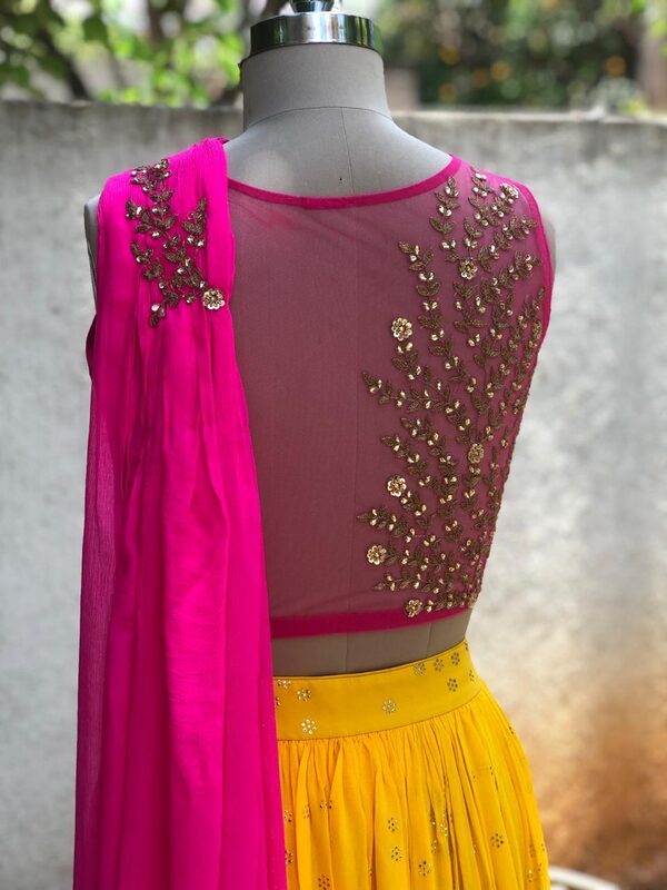 Pink and Yellow Lehenga Set - image 2