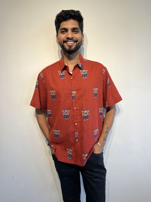 Rust Drum Print Shirt